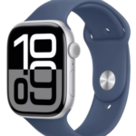 Iphone Apple Watch Series 10 46mm Silver W/Denim sport Band M/L MWWM3QI/A